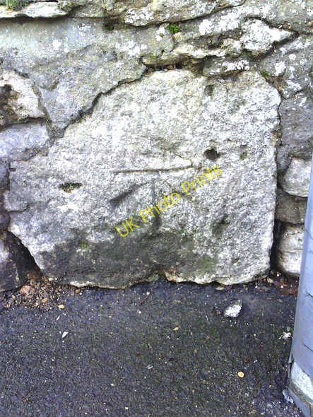 Photo 6"x4" Benchmark on wall at north end of Bath Street Abingdon c2010