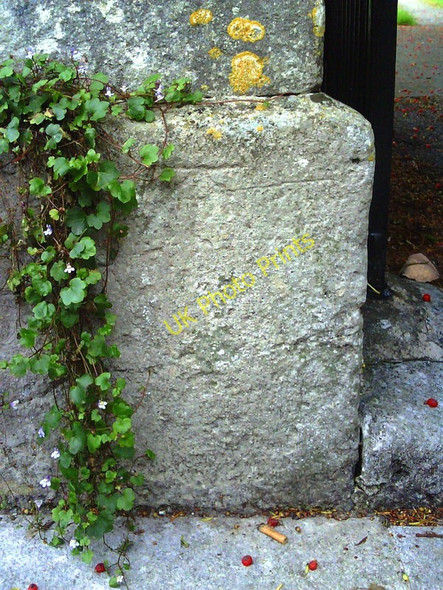 Photo 6"x4" Benchmark on gatepost at entrance to St George's Church Dorchester\/SY6890 c2010