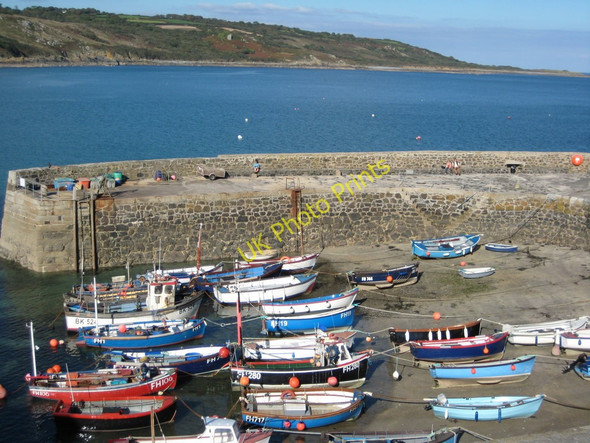 Photo 6"x4" Boats in Coverack harbour Coverack c2010