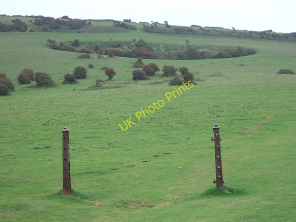 Photo 6"x4" Gateposts and disused pit on Red Cliff Yaverland\/SZ6185 c2010