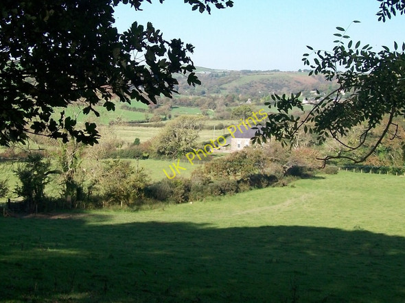 Photo 6"x4" View into the upper part of the Llaniestyn gorge from Lon 'Refail lane Llaniestyn c2010