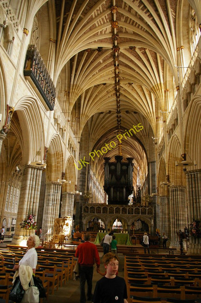 Photo 6"x4" Exeter cathedral:nave Exeter c2010