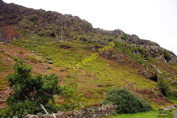 Photo 6"x4" Craggy hillside at Nant Peris Nant Peris or Old Llanberis c2010