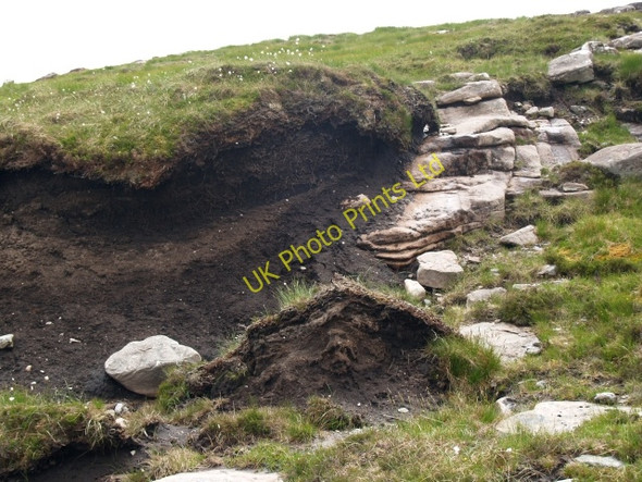 Photo 6"x4" Eroded peat bog and sandstone outcrop. Blarnalearoch c2006
