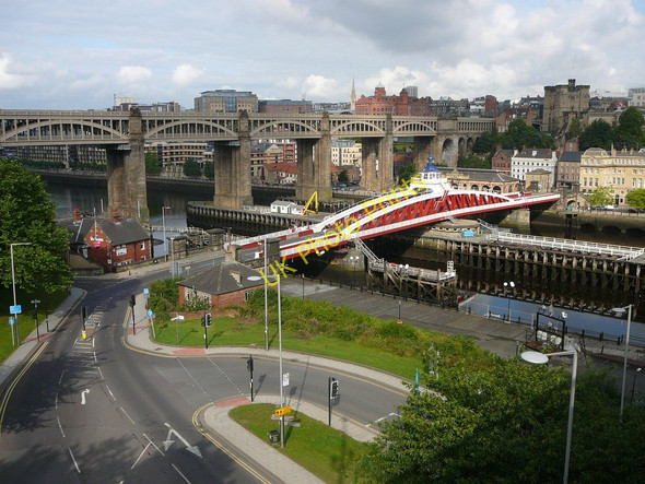 Photo 6"x4" Swing Bridge and High Level Bridge from Tyne Bridge Newcastle upon Tyne c2010