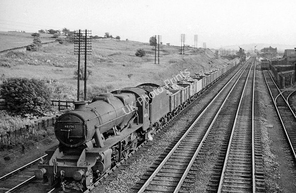 Photo 6"x4" Down iron ore train north of Chesterfield (Midland) Chesterfield\/SK3871 c1957