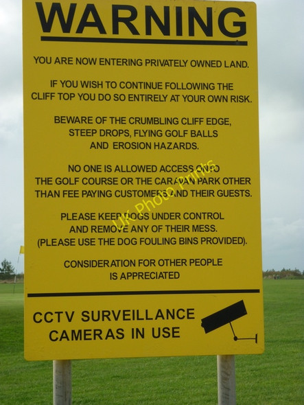 Photo 6"x4" Beware of flying golf balls Skipsea Brough c2010