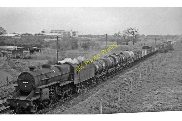 Photo 6"x4" Westbound freight train approaching Baguley Station Sale c1965