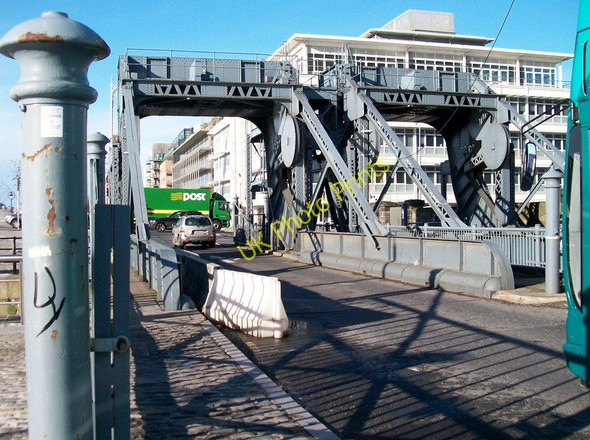 Photo 6"x4" An An Post HGV crossing the North Wall just west of the Royal Canal Scherzer Bridges Ringsend c2010