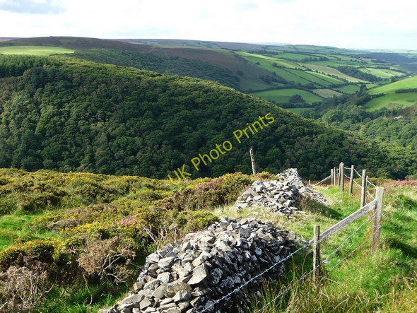 Photo 6"x4" The old wall that marks the county boundary Malmsmead c2010