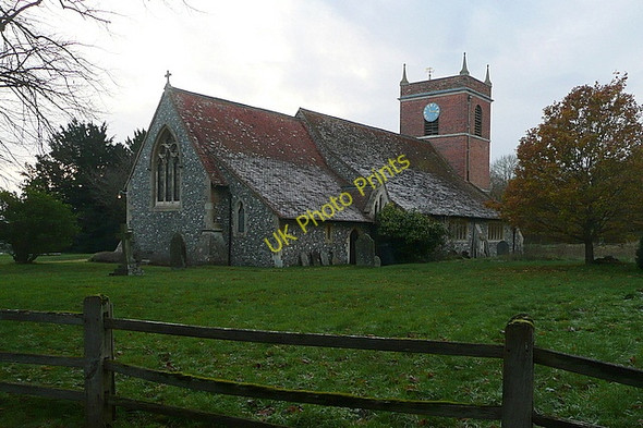 Photo 6"x4" Beenham church Beenham Stocks c2010