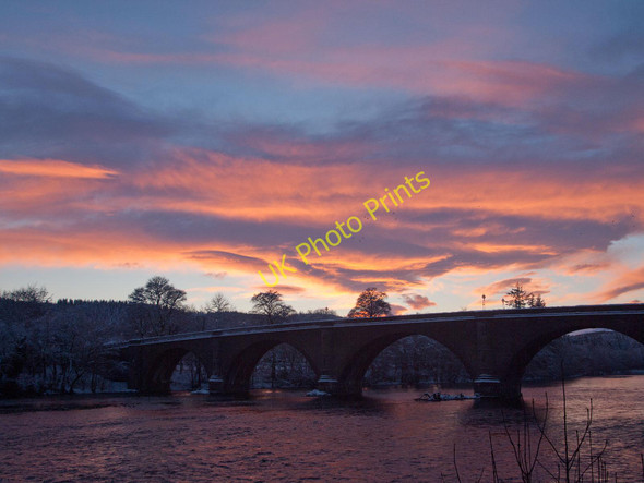 Photo 6"x4" Sunset over Dunkeld Bridge Dunkeld c2010