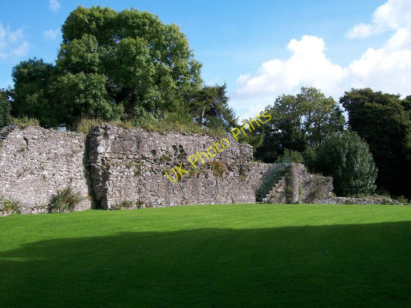 Photo 6"x4" The northern section of the Curtain Wall viewed from the door of the Keep Dundrum\/J4036 c2010