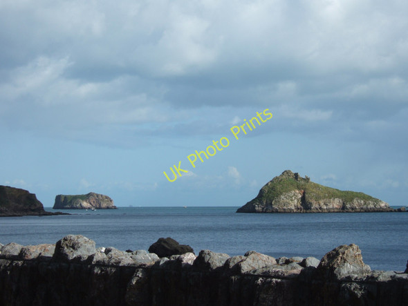 Photo 6"x4" Thatcher Rock from Meadfoot Beach Ellacombe c2008
