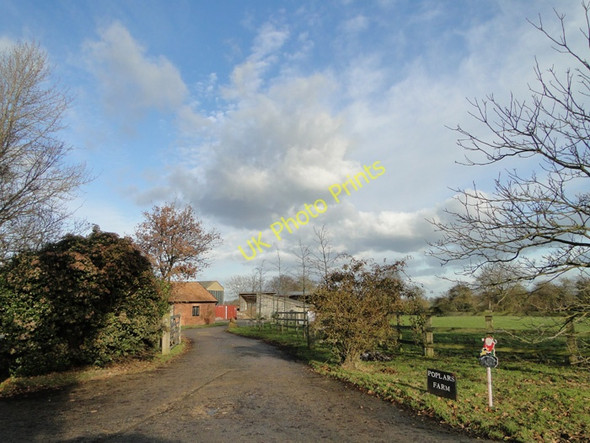 Photo 6"x4" Entrance to Poplars Farm, Heveningham Road Heveningham c2010