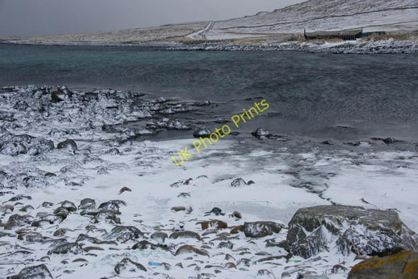 Photo 6"x4" Whaal Ayre, Haroldswick, in the snow Bothen c2010