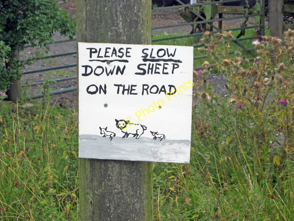 Photo 6"x4" Warning sign near The Birches Cleeton St Mary c2010
