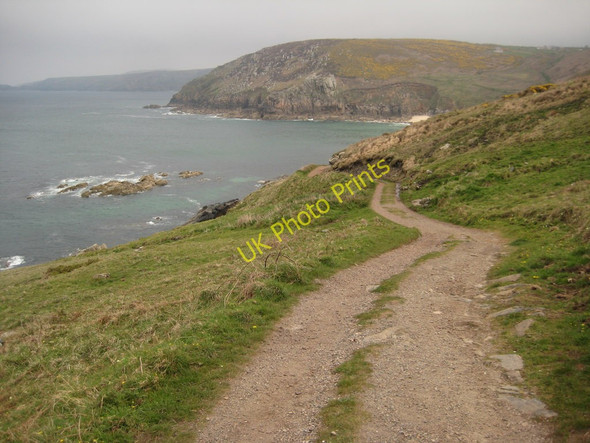 Photo 6"x4" View over Portheras Cove Higher Boscaswell c2010