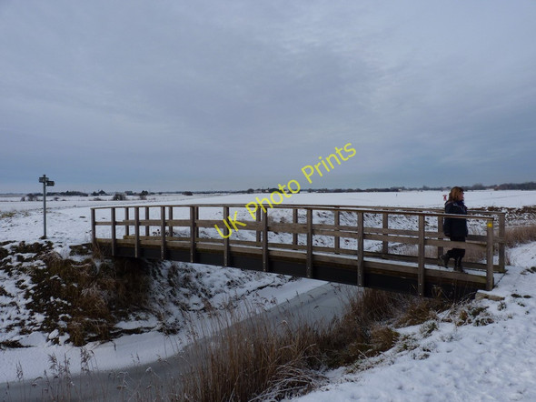 Photo 6"x4" Footbridge across the Grayfleet Drain Saltfleet c2010