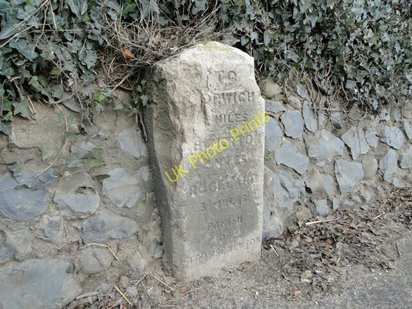 Photo 6"x4" Old Milestone in the parish of Trowse Newton Trowse Newton c2011