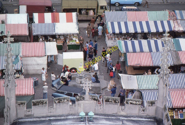 Photo 6"x4" Market stalls from Great St Mary's church tower Cambridge\/TL4658 c1979