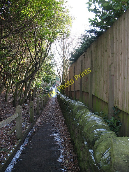 Photo 6"x4" Footpath behind Wood End Close Sowerby Bridge c2011