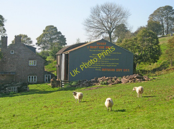 Photo 6"x4" Poem on the barn at Three Wells Groes-lwyd\/SO3222 c2010