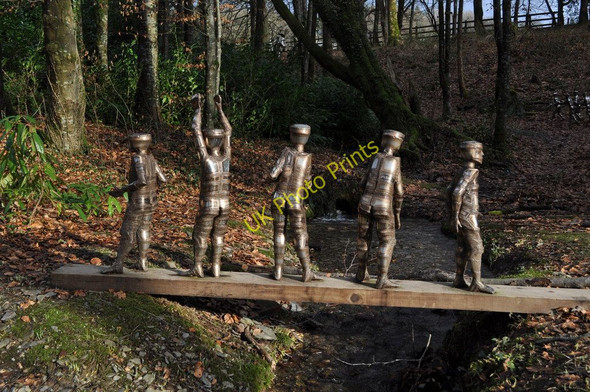 Photo 6"x4" Bob Walters' stainless steel people at Arlington Court Arlington\/SS6140 c2011