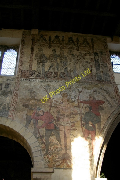 Photo 6"x4" Pickering Church Interior - Ancient Mural Pickering\/SE7984 c2006