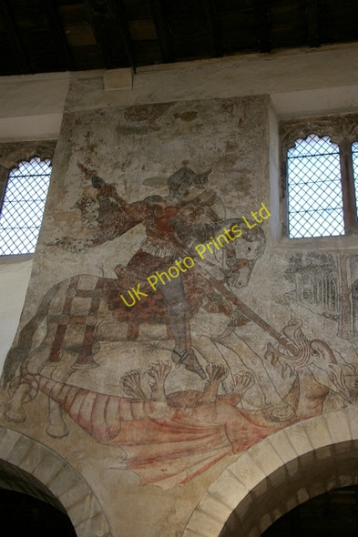Photo 6"x4" Pickering Church Interior - Ancient Mural Pickering\/SE7984 c2006 P2