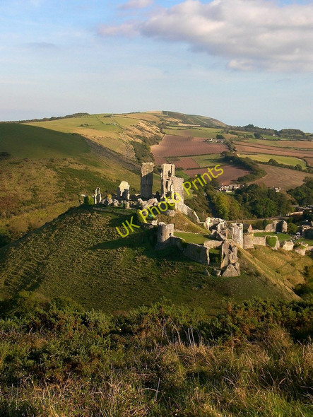 Photo 6"x4" Corfe Castle seen from above Corfe Castle c2009