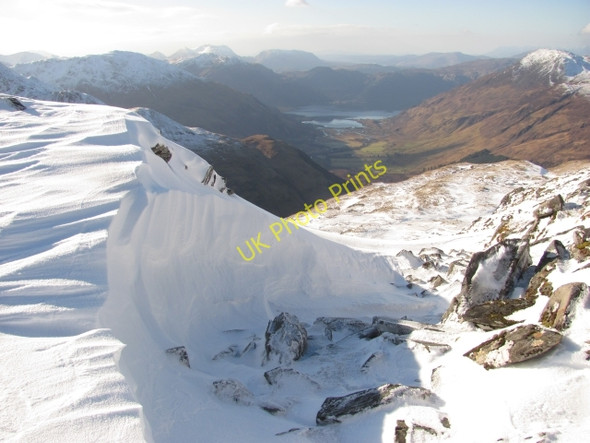 Photo 6"x4" On the south ridge of A' Ghlas-bheinn Loch a' Chl\u00e8irich c2011
