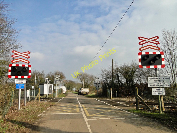 Photo 6"x4" North Green Crossing, with BR vans parked nearby North Green\/TM3966 c2011