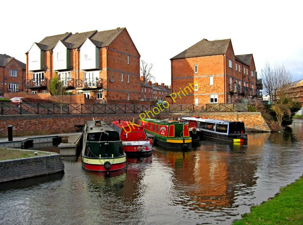 Photo 6"x4" Moored narrowboats by Round Hill Wharf, Staffs & Worcs Canal, Kidderminster Kidderminster c2011