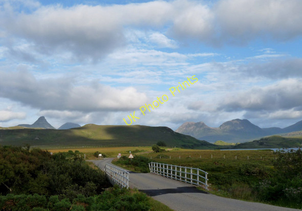 Photo 6"x4" Bridge over the outflow from Loch Osgaig Brae of Achnahaird c2010
