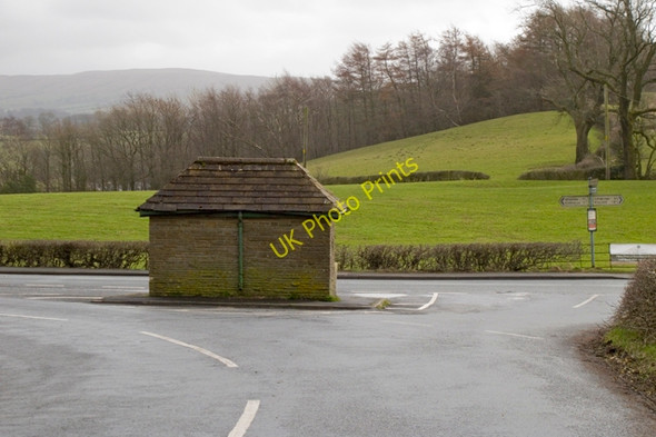 Photo 6"x4" Bus Shelter on road junction Nr Stonyhurst Great Mitton c2011