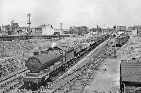 Photo 6"x4" Westbound coal train at Glazebrook Glazebrook c1957