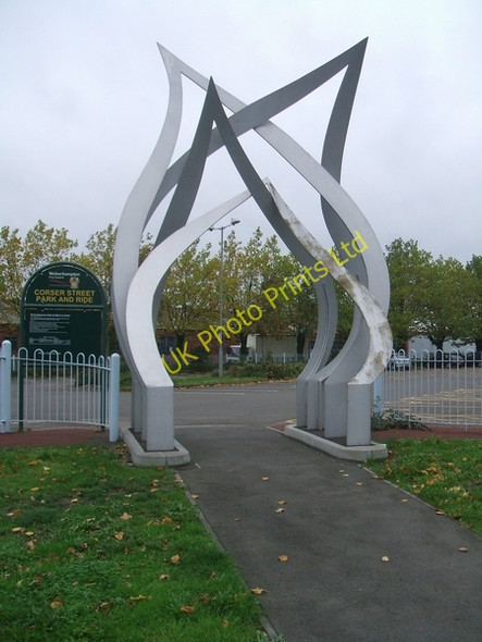 Photo 6"x4" Pedestrian entrance to Corser Street  Park & Ride Wolverhampton c2006