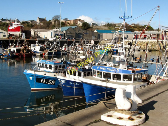 Photo 6"x4" The Boats in Blue, Kilkeel Harbour Kilkeel c2011