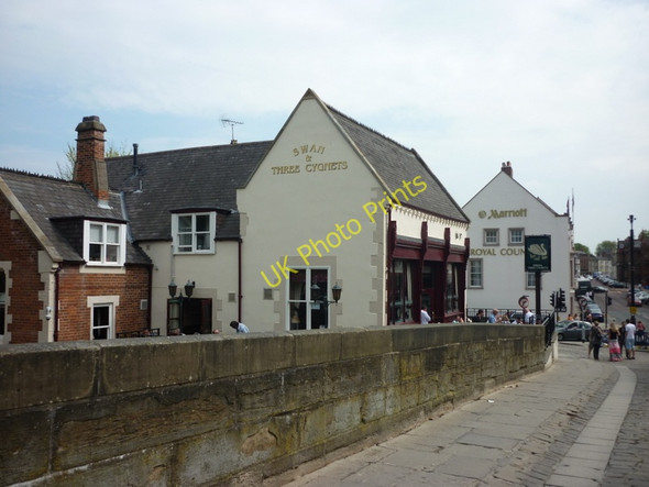 Photo 6"x4" The Swan and Three Cygnets, Durham Durham c2011