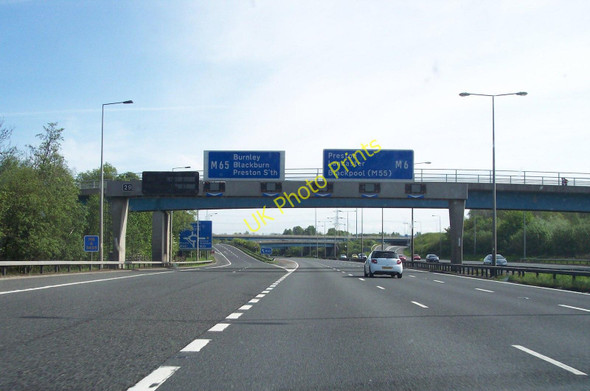 Photo 6"x4" Slip road for the  M65 at junction 29 on M6 Bamber Bridge c2011