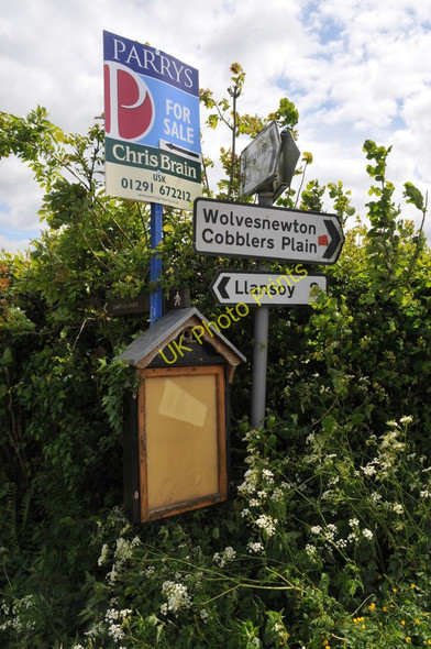 Photo 6"x4" Signs on a crossroads Gaer-fawr c2011