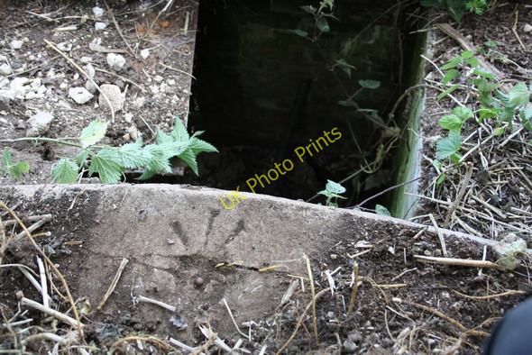 Photo 6"x4" Benchmark on small covered reservoir on north side of The Fair Mile Aston Tirrold c2011