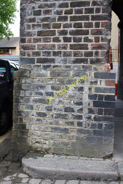 Photo 6"x4" Benchmark on arch of railway bridge over Kingsdown Close Kensal Town c2011