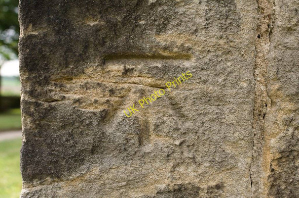 Photo 6"x4" Cut Bench Mark, St Peter's Church Upper Tankersley c2011