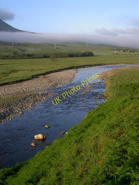 Photo 6"x4" The Tulla Water cuts a swathe through pasture land Achallader c2011