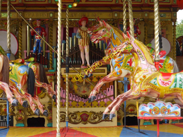 Photo 6"x4" Steam-powered carousel, Beamish Museum Stanley\/NZ1952 c2011