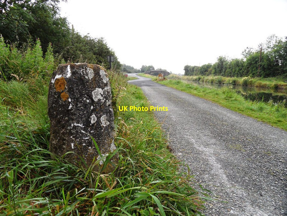 Photo 6"x4" Milestone on the Grand Canal near Hamilton's Bridge, Co. Kildare Derrinturn c2011
