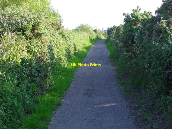 Photo 6"x4" Old trackbed for Southwold railway Southwold c2011