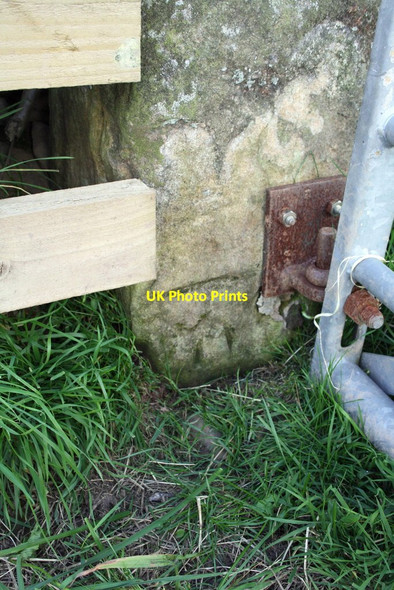 Photo 6"x4" Benchmark on gatepost at junction of Fell Road and Wandales Lane Kirkby Lonsdale c2011